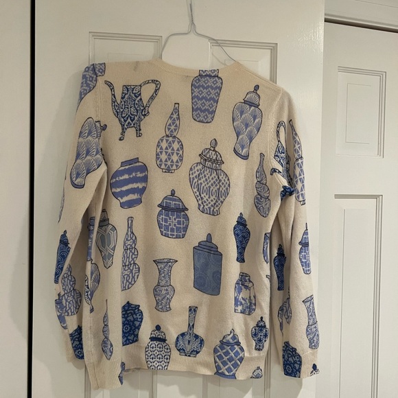 J. McLaughlin Chinoiserie Cashmere Pattern Sweater - Picture 2 of 5